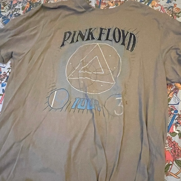 Official Pink Floyd Comic Logo T-Shirt - Sand Color, Men's/Unisex Tee, Size XXL